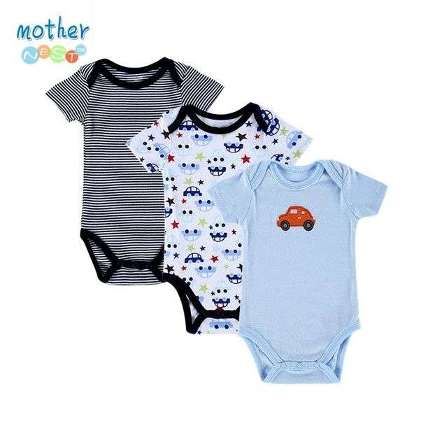 Боди Aliexpress 3 Pieces/lot Carter Baby Romper Set Ropa Blue Car Designed Short Sleeved Bebe Jumpsuits Infant Clothing Baby Product