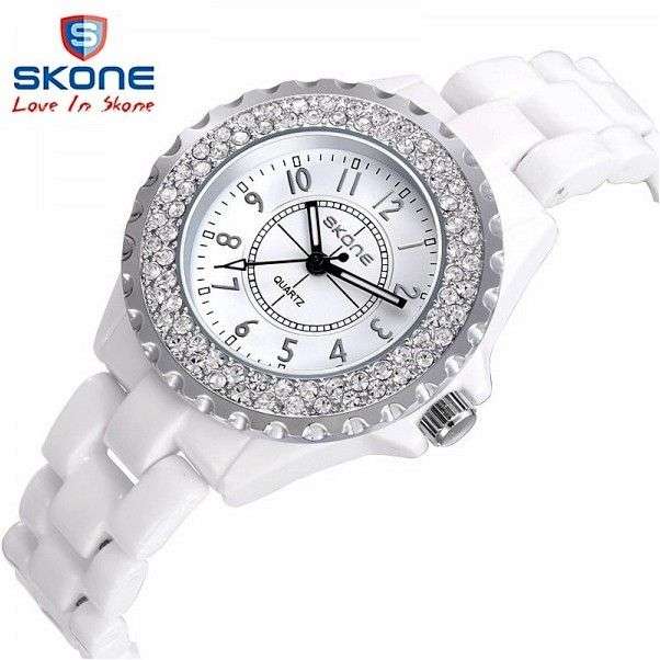 Часы женские Aliexpress SKONE brand luxury Fashion Casual quartz ceramic watches clock7242S
