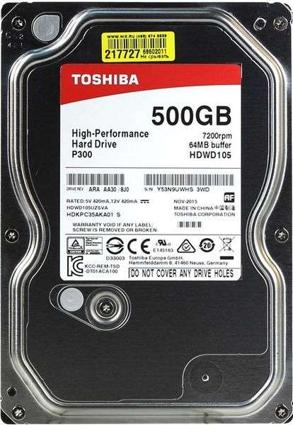 Жесткий диск Toshiba P300 HDWD105UZSVA